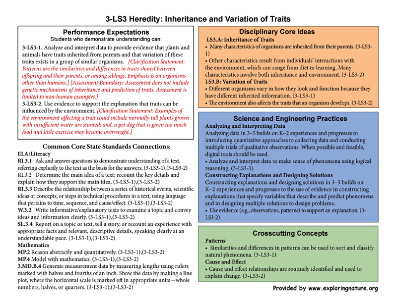 Grade 3 - 3-LS3 Heredity: Inheritance And Variation Of Traits